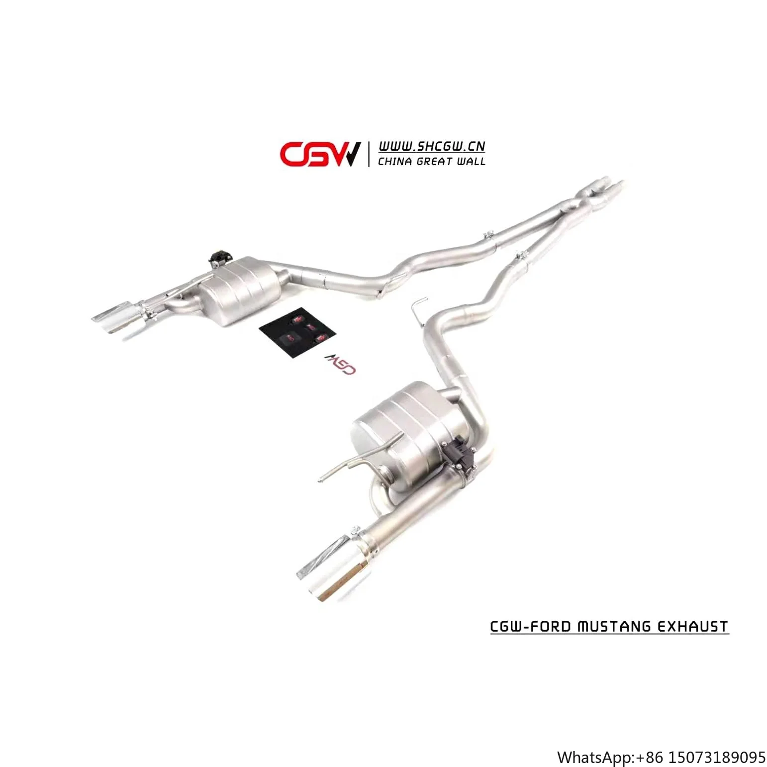 

owling Sound Carbon Fiber Tips Stainless Exhaust Muffler Piping for 5.0 2015+ Catback