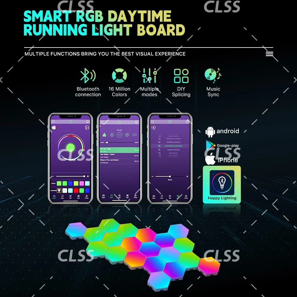 Placas LED DRL Color RGB DIY Plug & Play para Mercedes Clase S W217 Coupe 2015-2020 Control por aplicación luz de circulación diurna multicolor