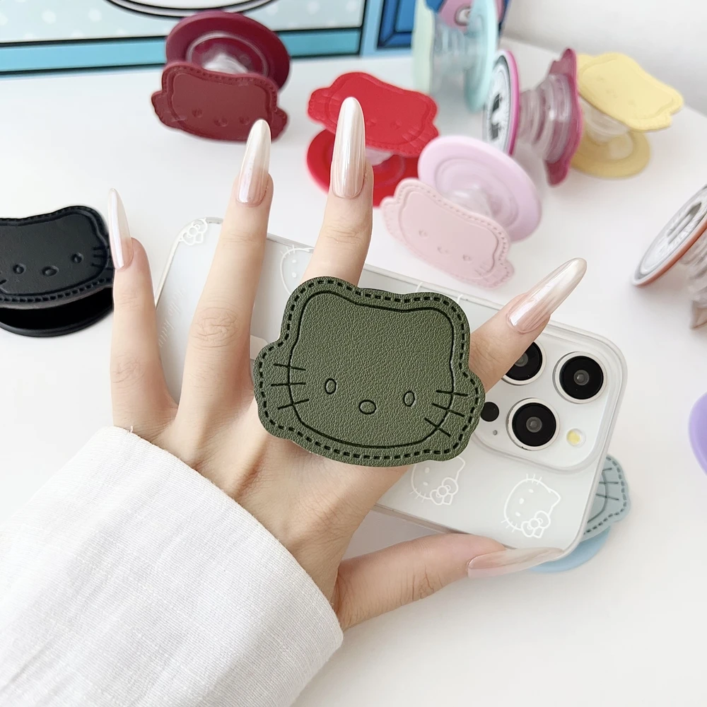 

Симпатичная кожаная подставка Sanrio Hello Kitty для Magsafe, магнитная подставка для телефона Griptok Grip Tok для iPhone, складной держатель для беспроводной зарядки