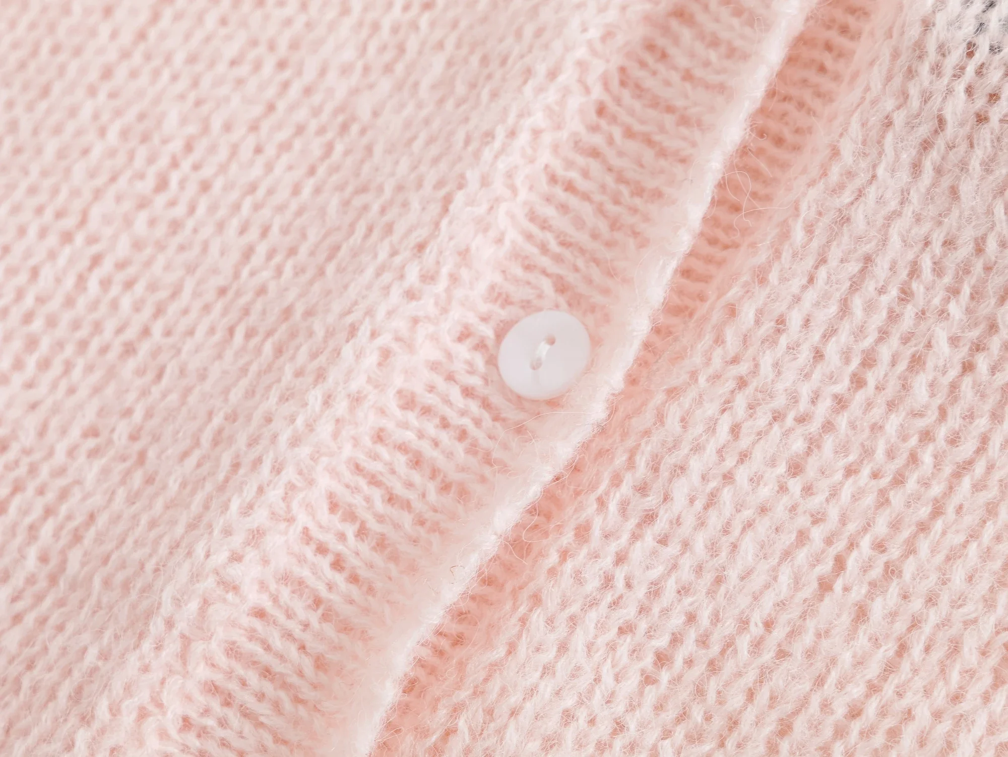Ethereal costume 2025 massidutti spring new style of Casual commuter style girl pink round neck short short sleeve knit cardigan - Image 4