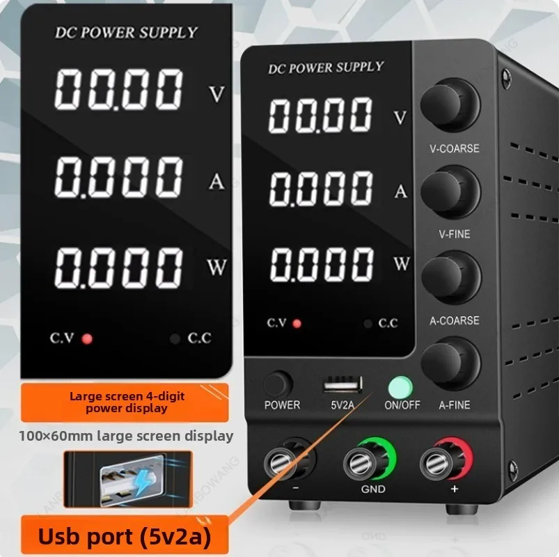 0‑32V 0‑6A Digital Variable Regulated DC Bench Power Supply, Adjustable Unit for Electronic Repair, Lab Test & Battery Charging