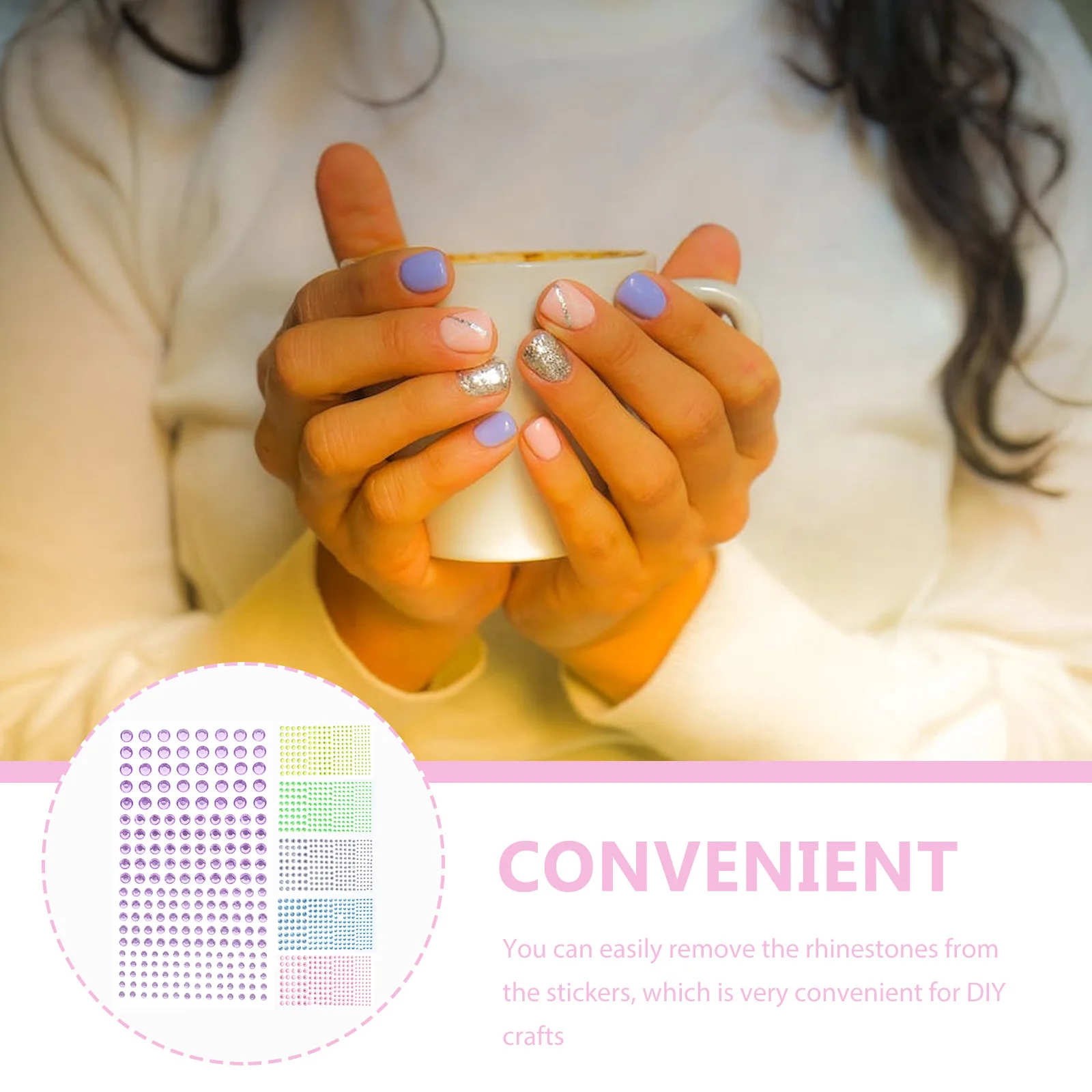 

6 Sheets Face Gems Acrylic Sticker Rhinestone Stick on Self Adhesive Makeup Jewelry Stickers for Craft Decoration