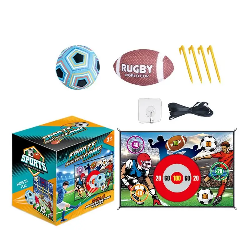 Football Throwing Game 2 In 1 Training Football Soccer Ball Toss Children Game Aged 3-8 Years Old Boys Girls Backyard Sport Toys