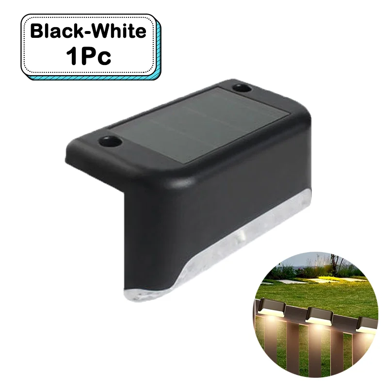 Outdoor Solar Step Lights Warm witte LED waterdichte trappadverlichting voor tuin terras hek balkon decoratie zonne-energie