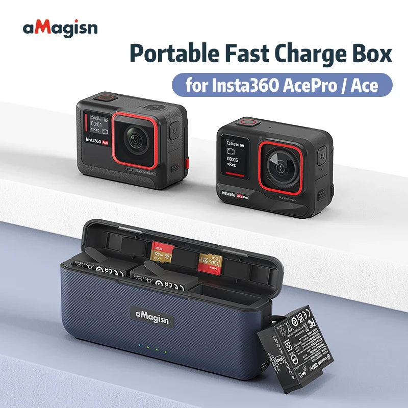 aMagisn Fast Charger Hub for Insta360 Ace Pro / Ace (Batteries No Included),3 Channel Battery Charger , Insta360 Ace Accessories