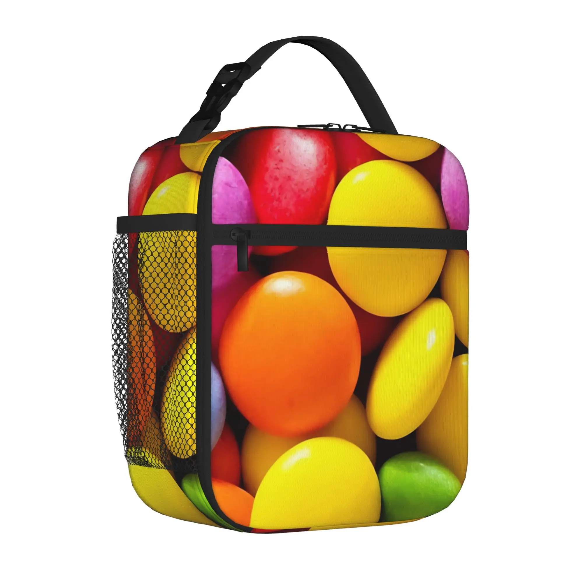 1 Piece For Students Food Container round sugar Portable Pocket Smarties Zipper Closure Aluminum Foil Food Pouch For Travel