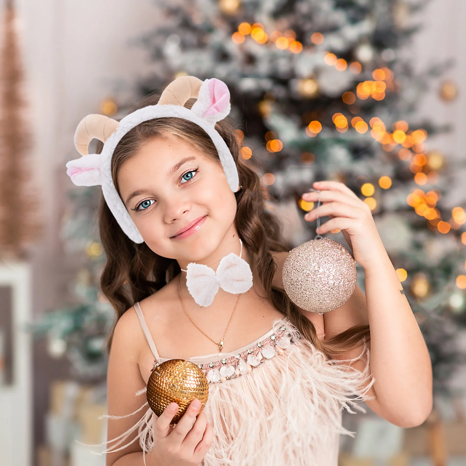 1 set di fasce per capelli e coda con orecchie di agnello, design giovanile carino per feste a tema, festival di primavera, costumi per bambini, adulti, elastici