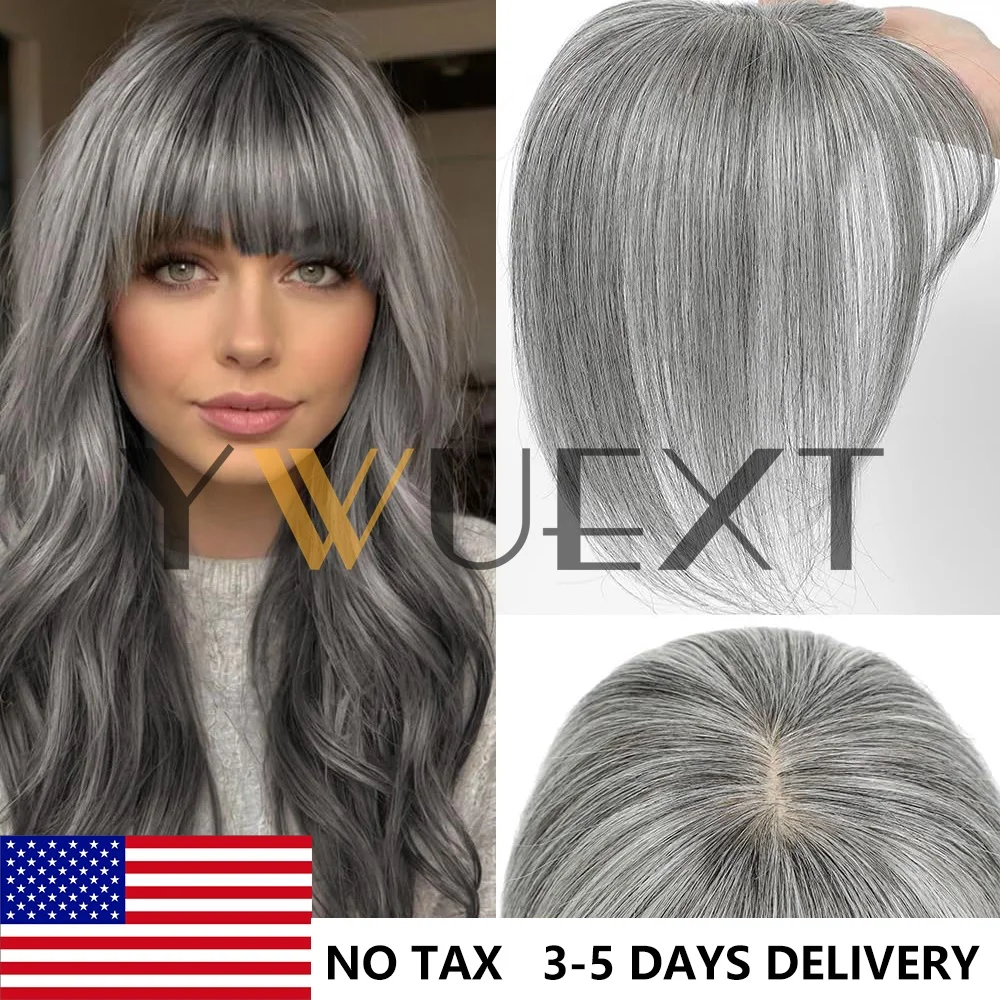 

5x9 см человеческие волосы Топпер для волос Верхняя часть средней части с челкой 10 цветов в наличии для женщин выпадения волос или челка HairStyle