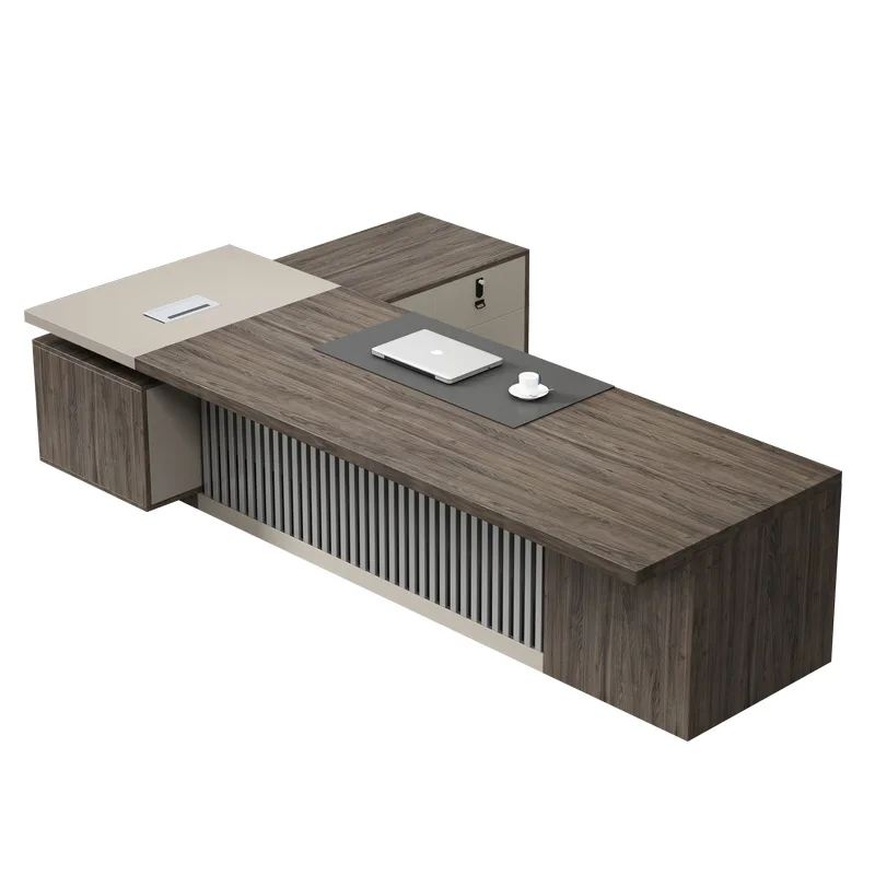 

New president's desk stylish modern atmosphere boss table and chair combination