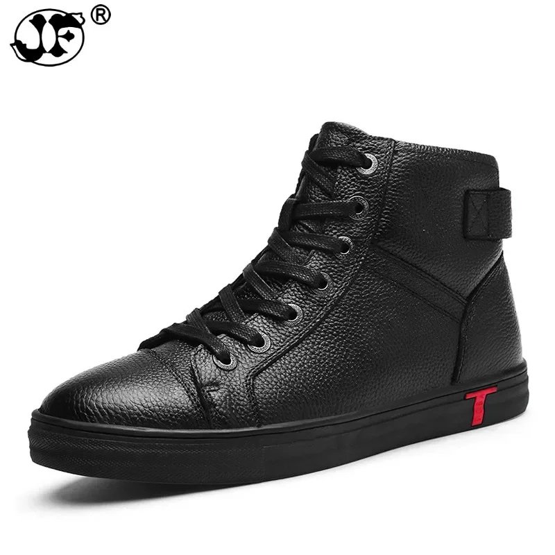 Genuine Leather Men Waterproof Boots Men Casual Shoes Fashion Ankle Boots For Men High Top Winter Men Boots Size 663