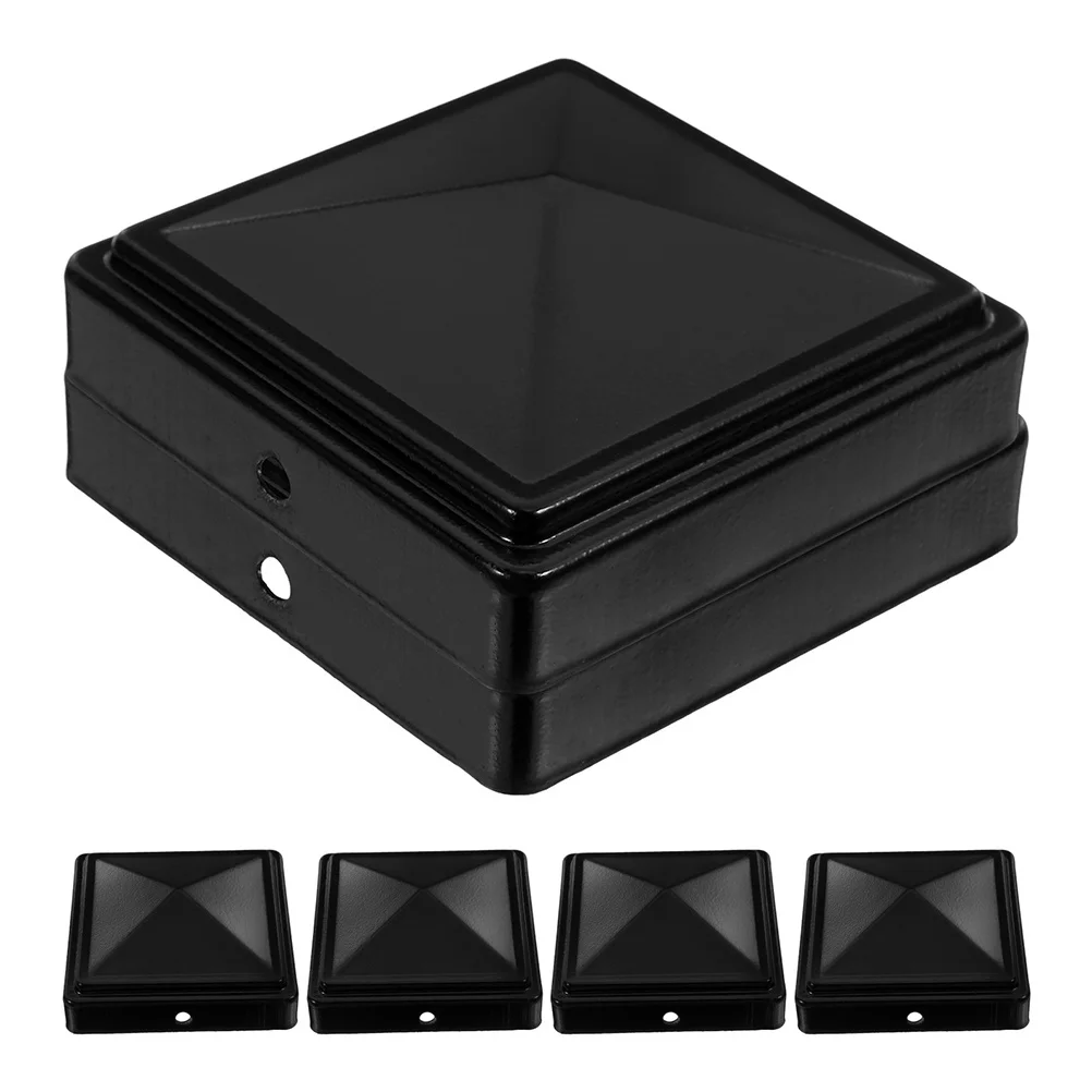

6Pcs Weather Resistant Fence Post Caps Aluminum Square Top Covers for Deck Guardrail Protective Post Cover Decorative