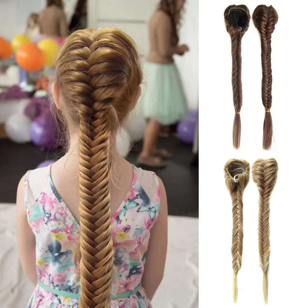 

Плетеный парик-хвост «рыбий хвост» для женщин и девушек, стильный, с натуральным видом, длинный, из синтетических волос