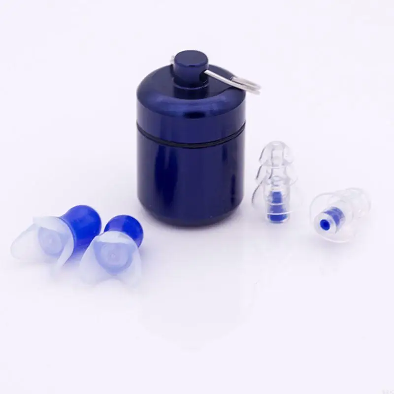 W89C Portable Box Keychain Aluminium Alloy Earplugs Storage Case Waterproof Small Storage Container