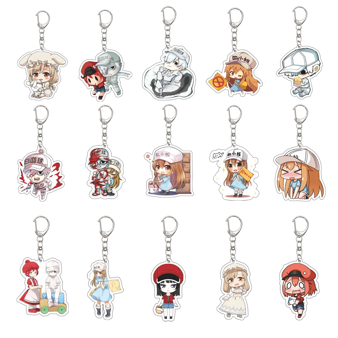 Regalos/¡Células de anime de 55 mm en el trabajo! Llavero Célula de sangre roja/Célula de sangre blanca/Macrofágios/Plaquetas Llavero Regalos de Navidad