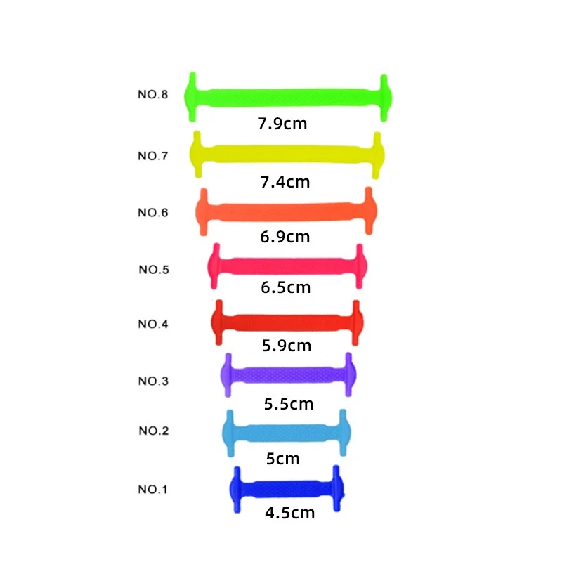 16 Pcs/lot Silicone Shoelaces No Tie Elastic Laces 12 Colors Creative Lazy Rubber Shoelaces Durable Stretch Laces for Shoes image 6