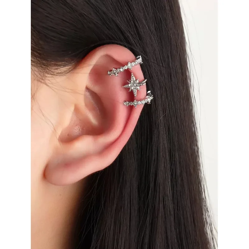 3-teilige Strass-Ohrklemmen-Kollektion, ein Stapelbares Set & Perfektes Ausgefallenes Geschenk für Jeden Anlass