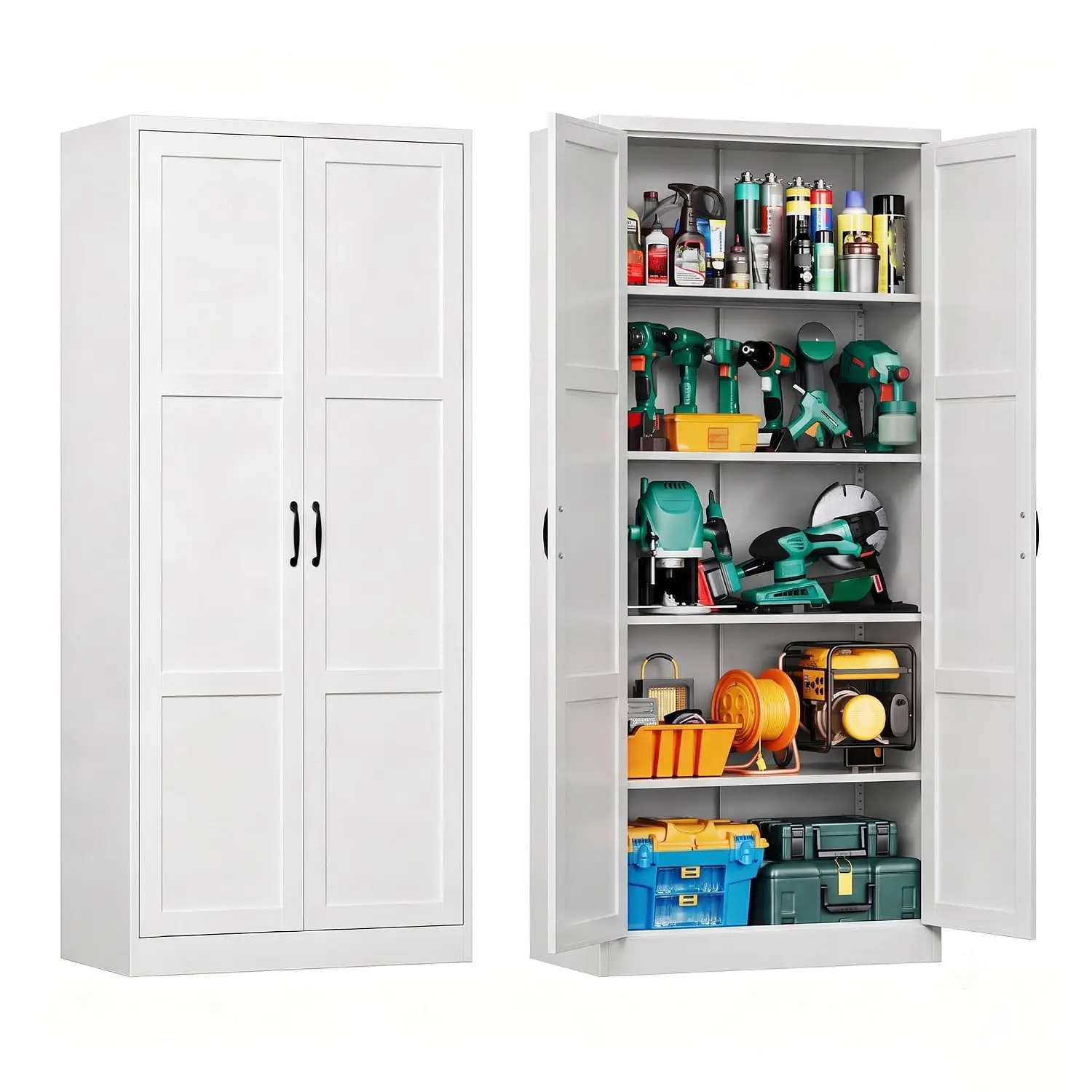 Metal Storage Cabinet, Durable Garage Organization Shelf, Lockable Tool Locker, Workshop & Industrial Use, Customized