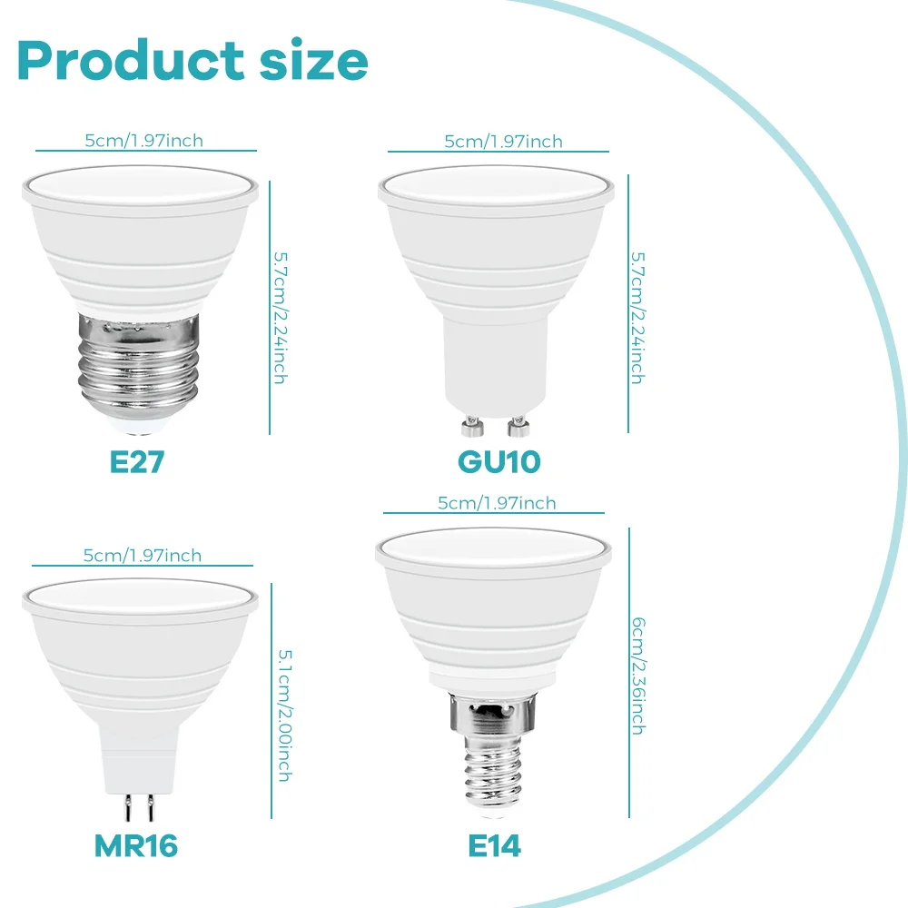 RGB LED Spot Light Bulb 85-265V 16Colors Changing Lights MR16 With Remote E26/E27 Colorful E14 Timing GU10 Mood Lamp Bulbs GU5.3