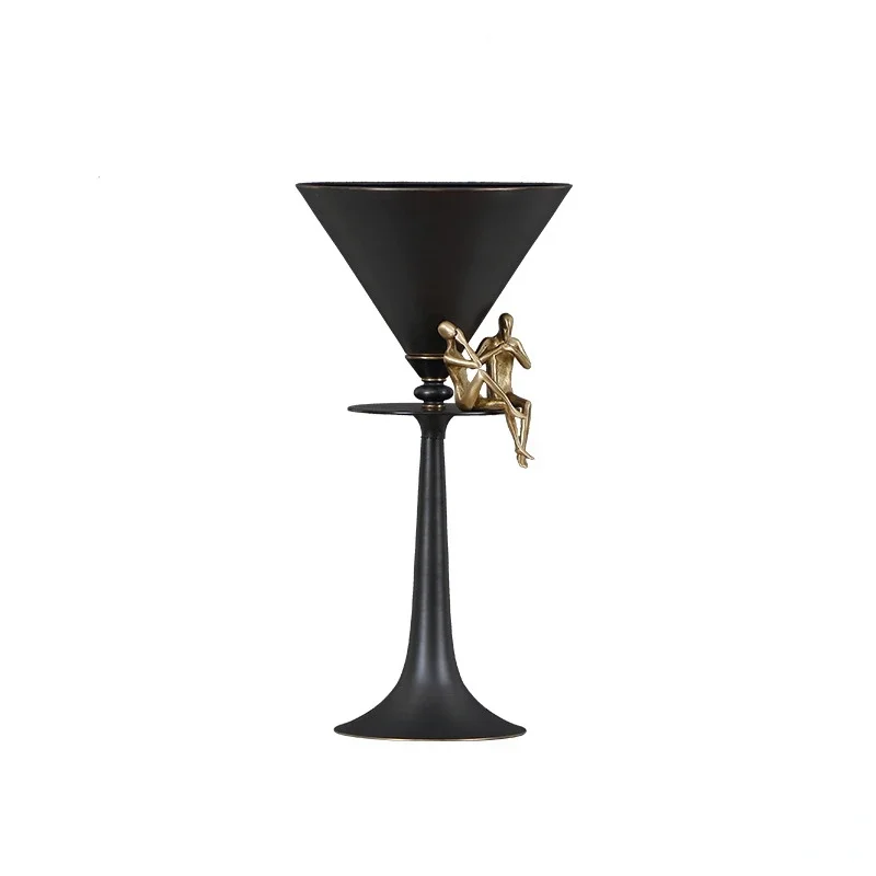 New Modern Metal Crafts Abstract Bronze Statue Vase Geometric Flower Arrangement Decorative Vase Home Accessories