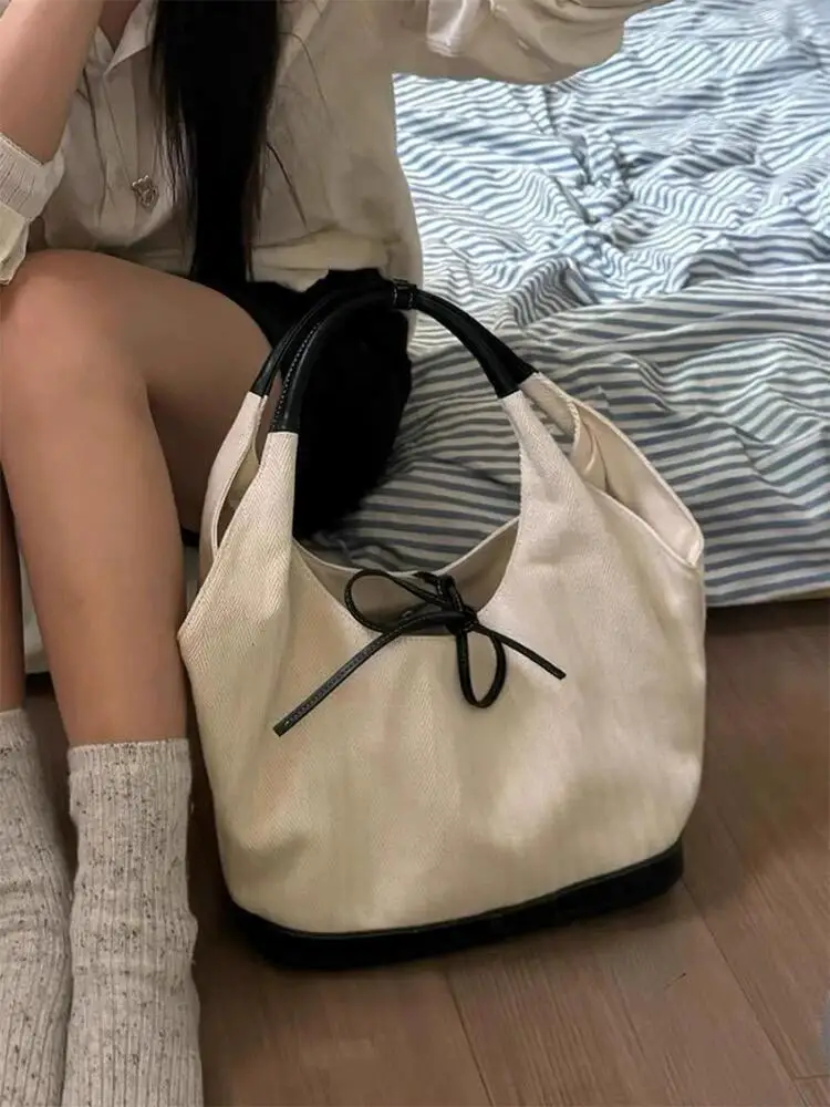 

Coréen décontracté toile fourre-tout sacs pour femmes de luxe sacs à main de créateur grande capacité banlieue sous les bras sac