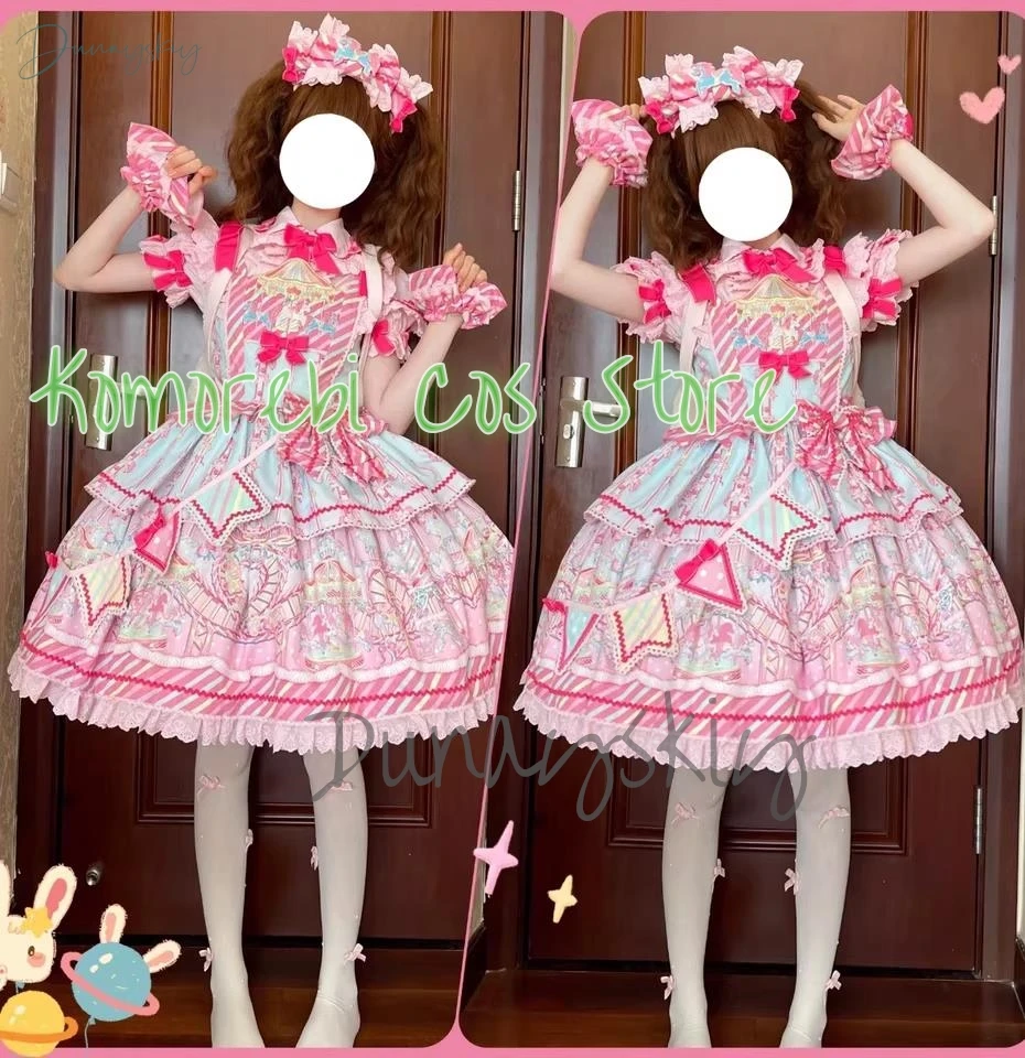 Аниме Pinkie Pie, костюмы для косплея, парик, обувь, сладкая Лолита, конфеты, парк развлечений, платья JSK, Jirai Kei kawaii, нарядные костюмы для вечеринок