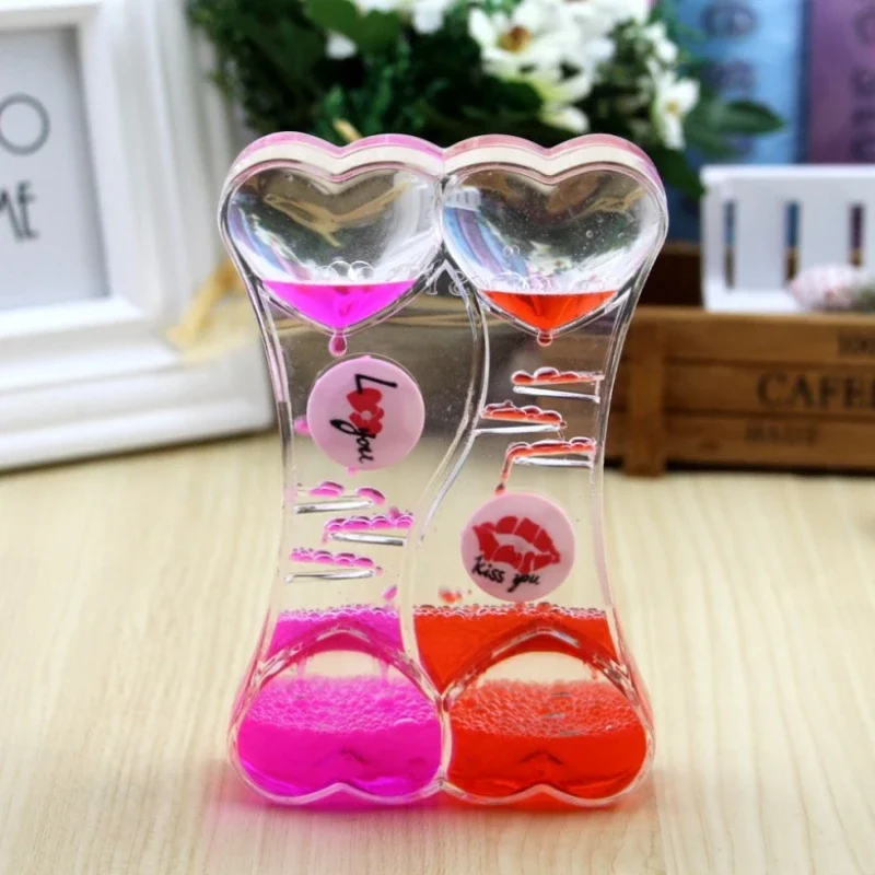 

Conjoined Double Peach Heart Oil Leakage Timer Ornament, Creative Home Decor Children's Toys, Birthday Gifts Desk Decoration