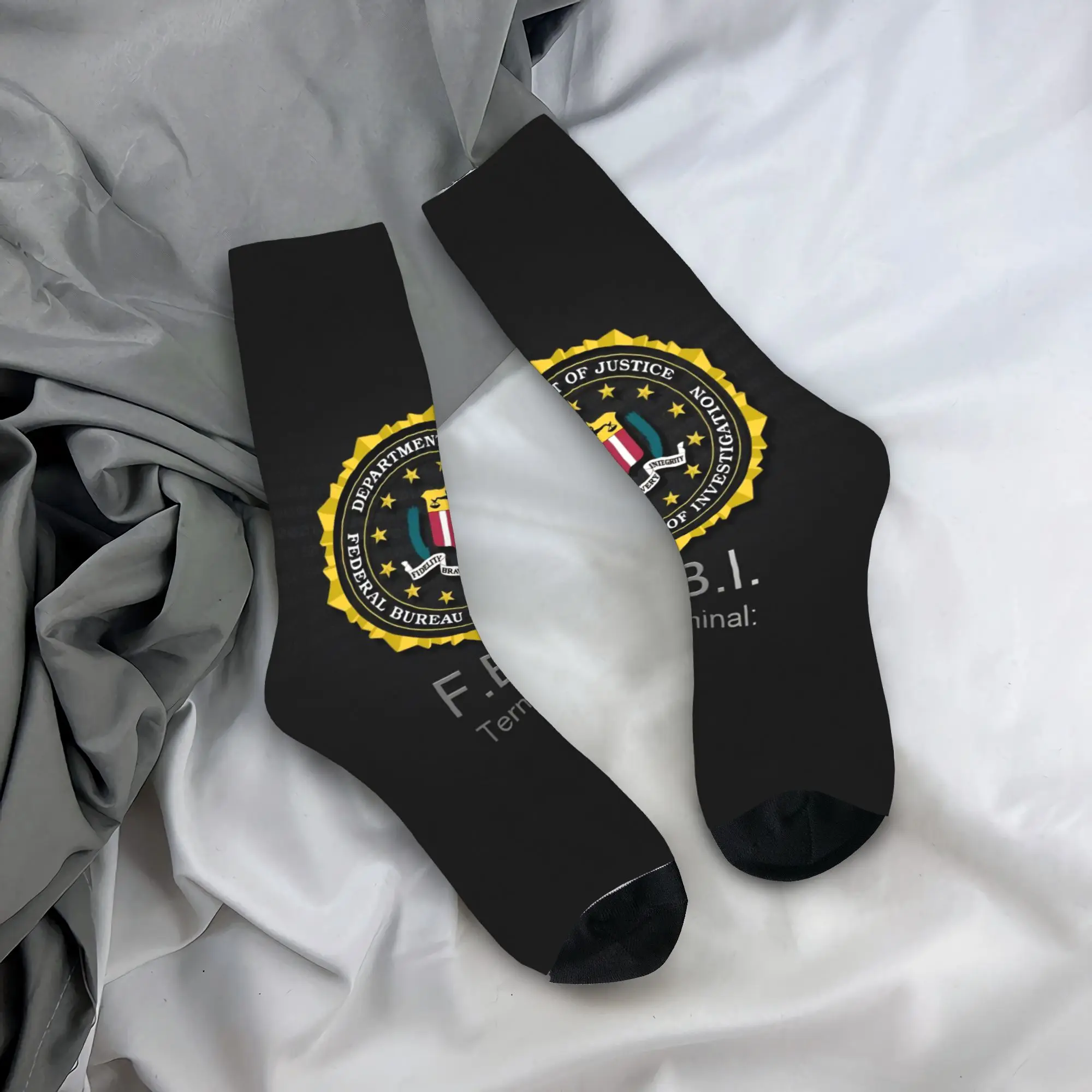 Women Men Socks Fbi… - image