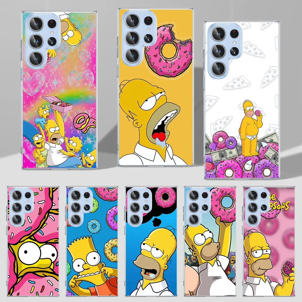 Homer The Simpson Case for Samsung Galaxy S23 S20 S21 FE S22 S24 Ultra S8 S10 Lite S9 Plus S10e TPU Transparent Soft Phone Cover