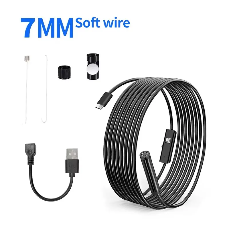 7mm Industrie-Endoskopkamera IP67 Wasserdicht 3-in-1 USB-Boreskop Inspektions-Schlangenkamera für Android-Telefon und PC – Detail 2