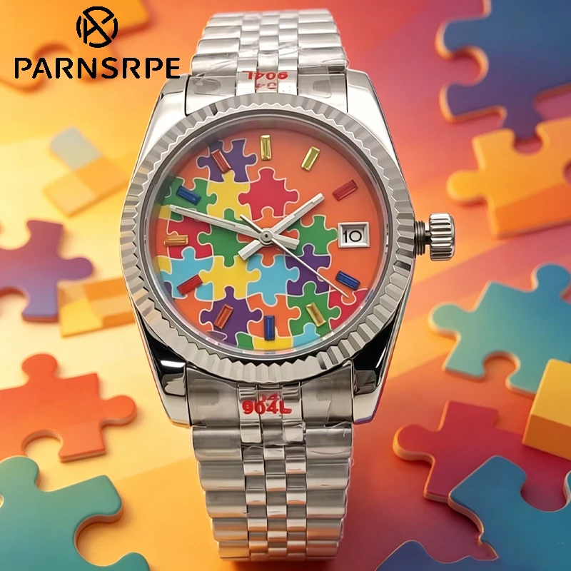 

36mm Unisex Automatic Watch, Premium Sapphire Glass, Durable Stainless Steel Case, Water Resistant, Fashion Mechanical