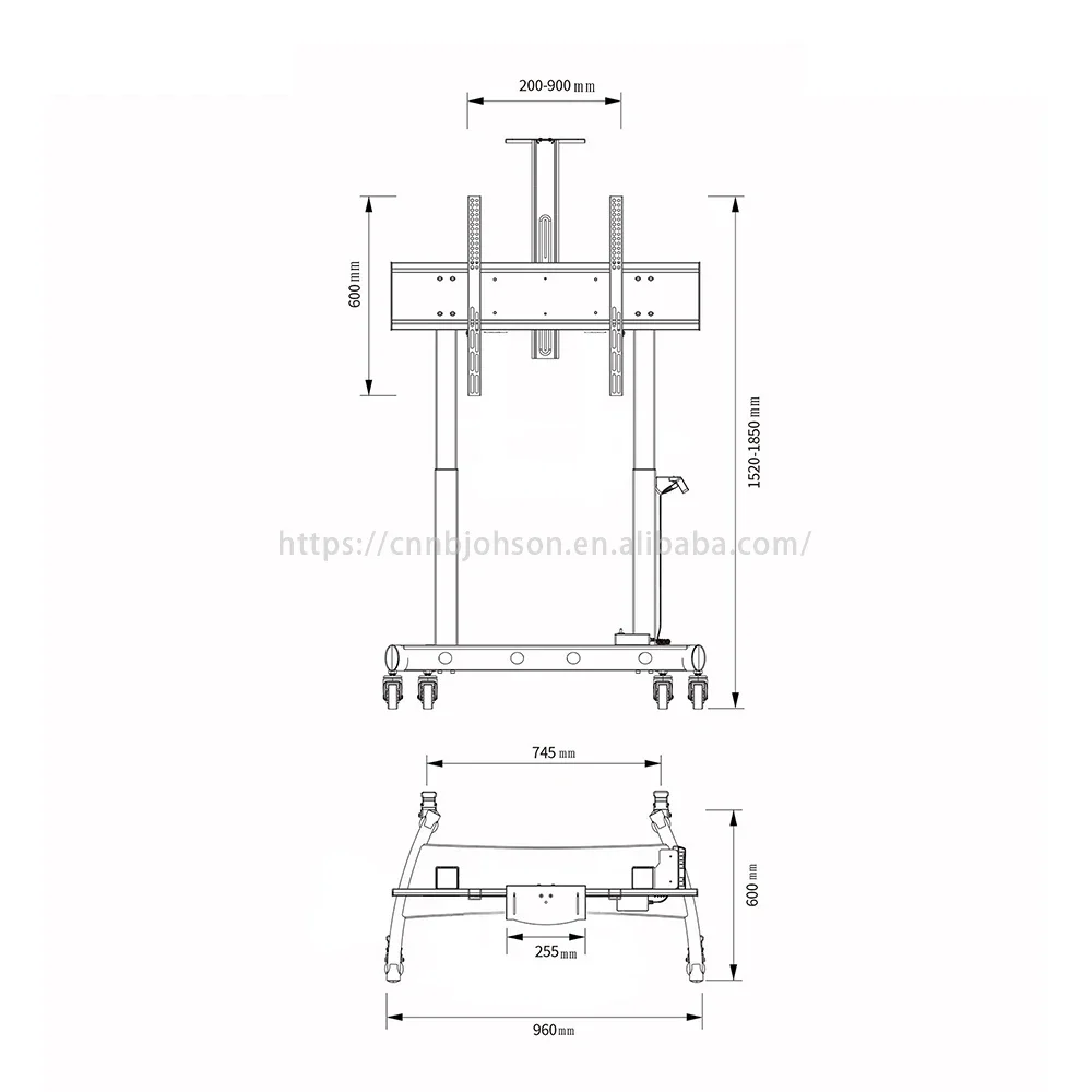 NBJOHSON Customize Modern Dual Motor Mobile Height Adjustable Tv Stand Tv Mounts Bracket Cabinet Tv Lift With Camera Shelf