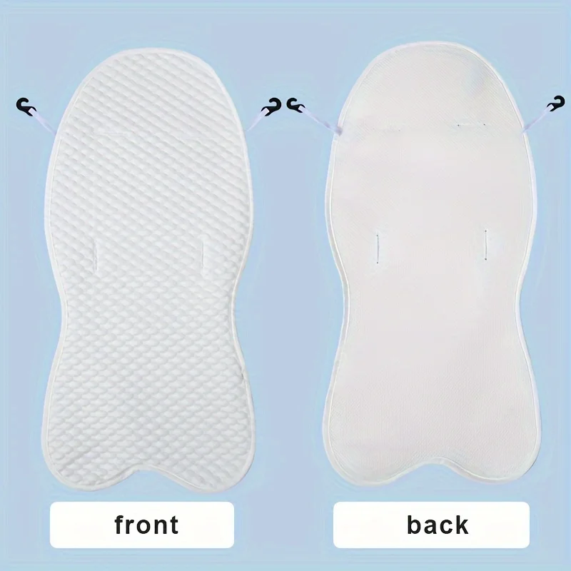 Baby stroller seat cushion, double-sided stroller cool mat, universal for summer, white ice silk cool bean, 27.59in*12.99in