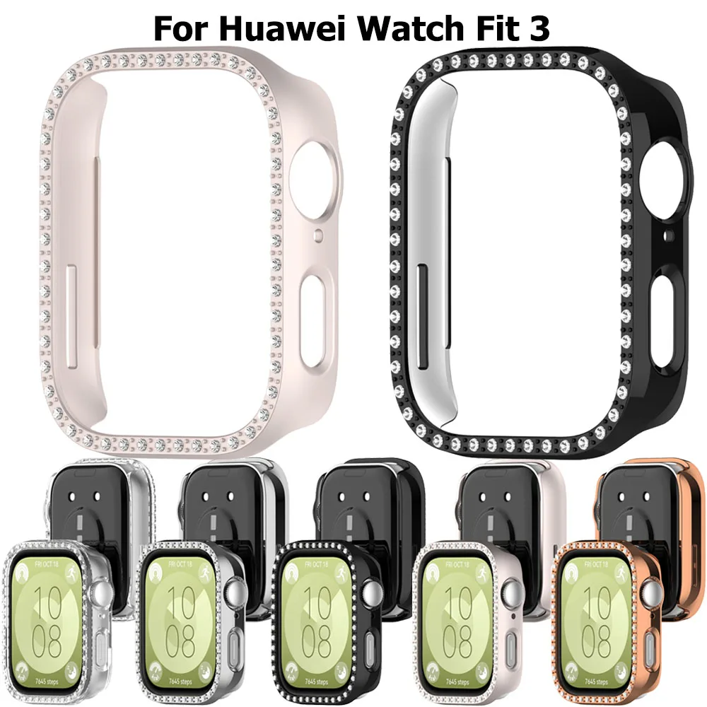 Bling PC Hohl Schutzhülle für Huawei Uhr Fit 3 Diamant Kristall Fall Hard Cover fit 3 Schutzhülle Uhr Shell Mode Stoßstange