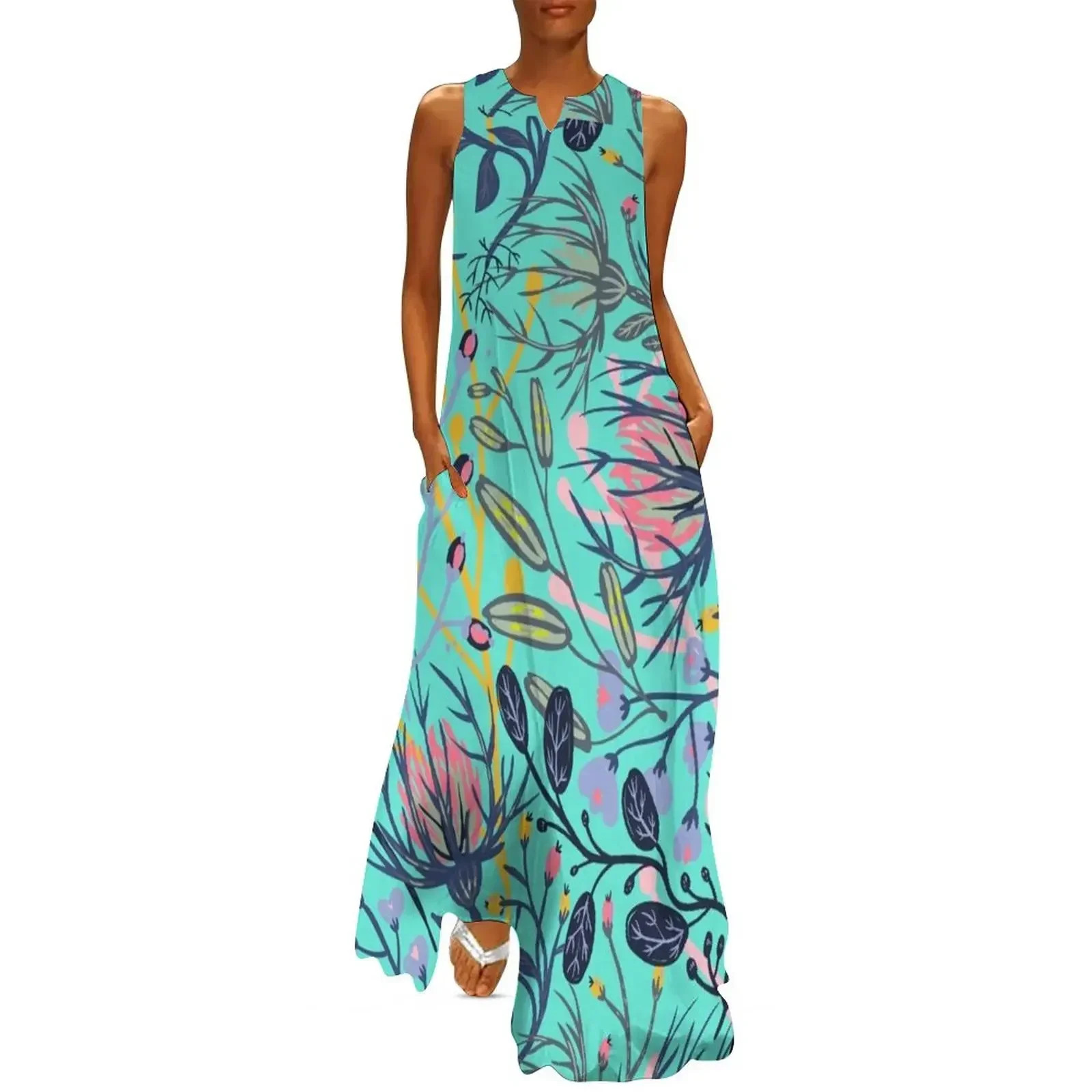 

magic floral pattern Long Dress clothes for women luxury woman evening dress Dresses for wedding party Woman dresses Dress