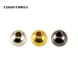 Countbass 100pcs 5mm 6mm Plastic Bead,Nickel and Gold color, DIY spinnerbaits buzzbaits, freshwater fishing lures accessory