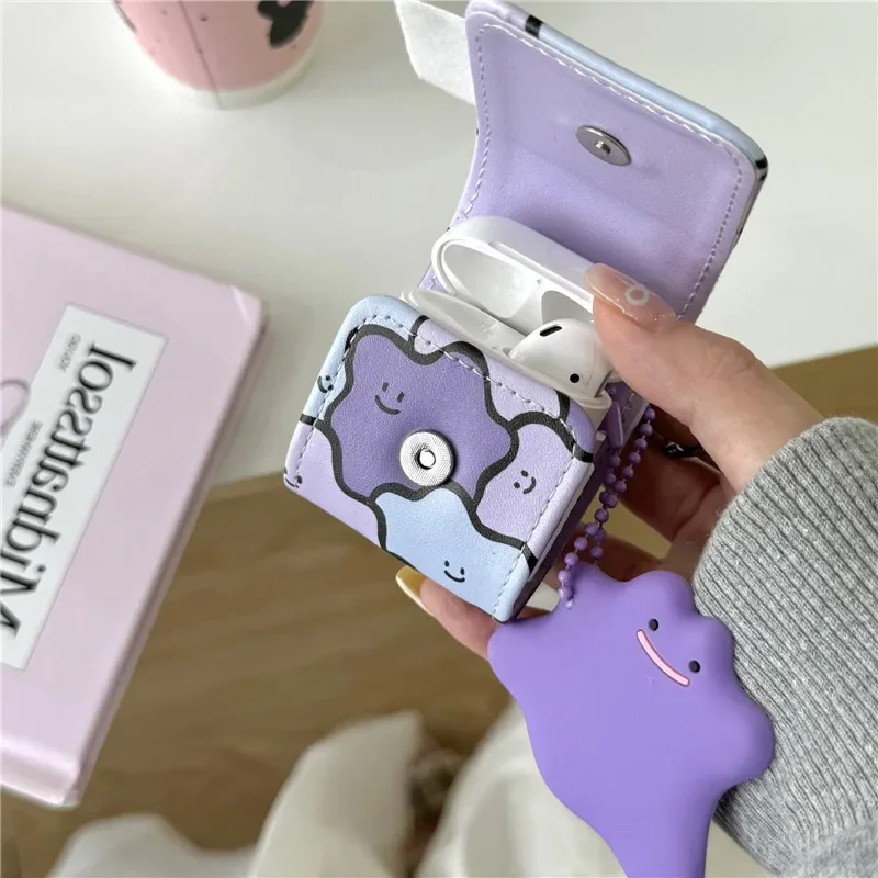 حافظة بيكاتشو ديتو لأجهزة AirPods Pro حافظة حماية كرتونية لطيفة ثلاثية الأبعاد لأجهزة Apple AirPods 1 2 3 4 حافظة جيل مع سلسلة مفاتيح