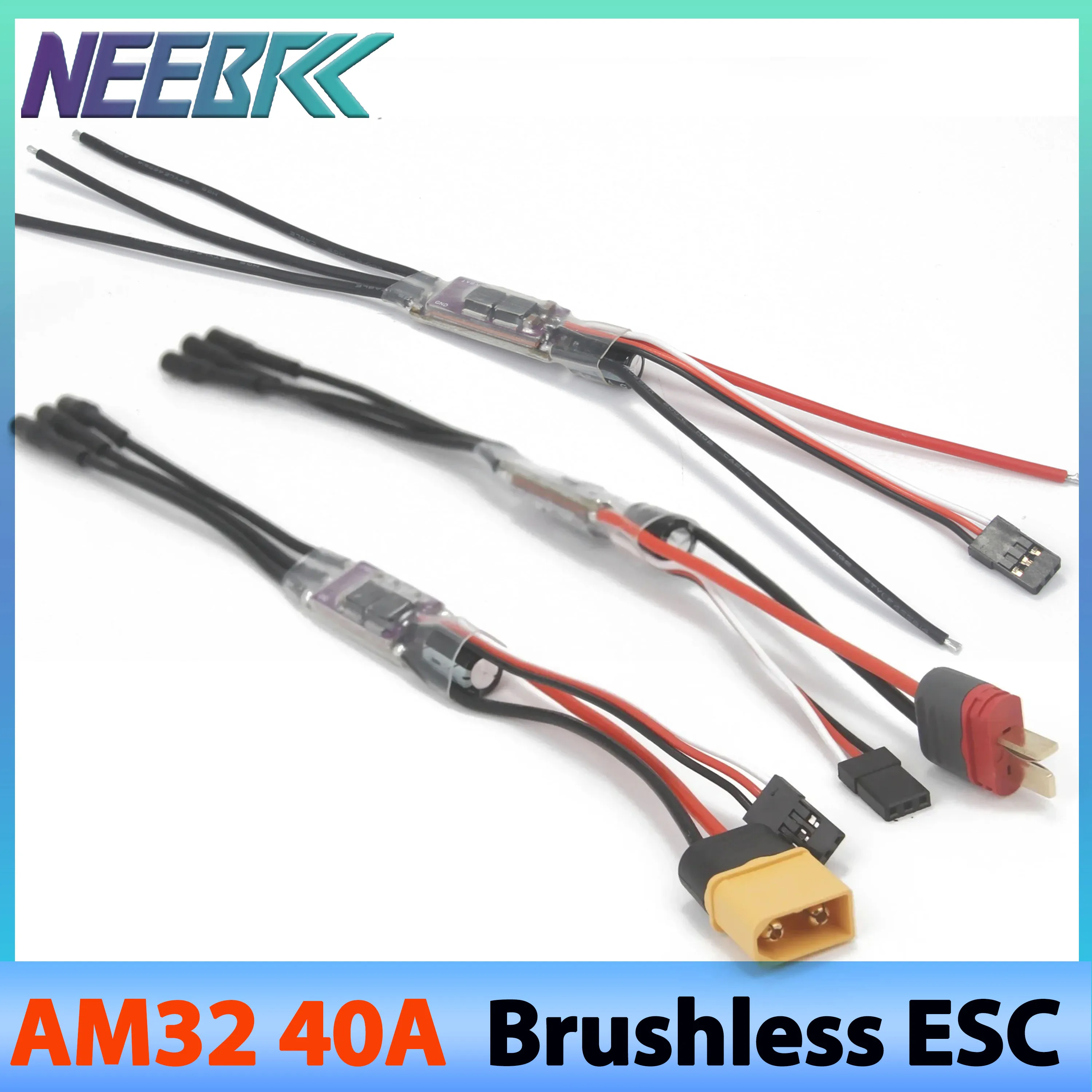 AM32 40A Brushless ESC 32-bit Speed Controller 2-4S Support PWM/DSHOT/Sine T/XT60 Plug for RC Car Crawler Drone Brushless Motor