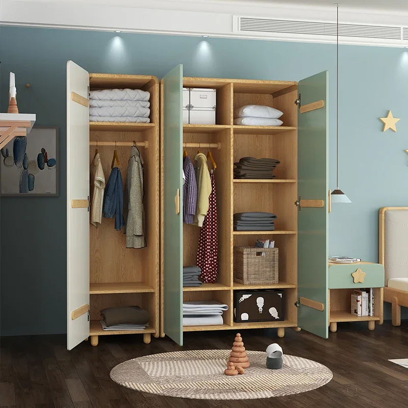 ~Wardrobe Solid Wood Creative Locker Single Door Little Closet Baby Cabinet