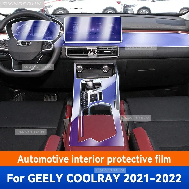 

Car Interior Protective Film Transparent TPU Sticker For GEELY COOLRAY 2022 2021 Gearpanel Dashboard Gps Navigation Screen