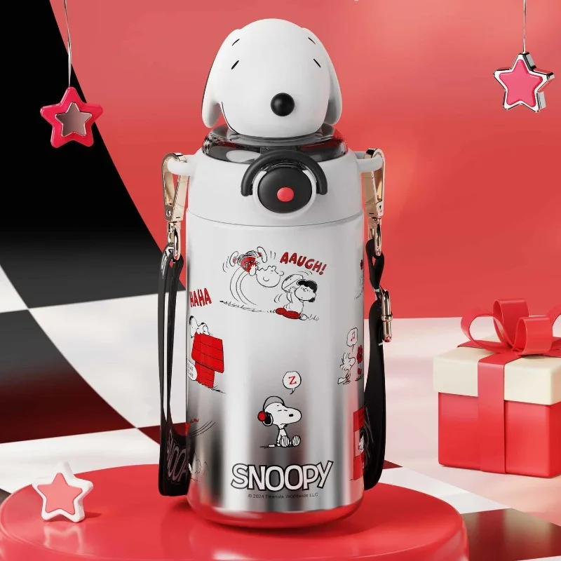 

Snoopy Children's Insulated Water Cup for Students to Go to School Stream Cup Baby Kindergarten High-Prespect Water Kettle Gift