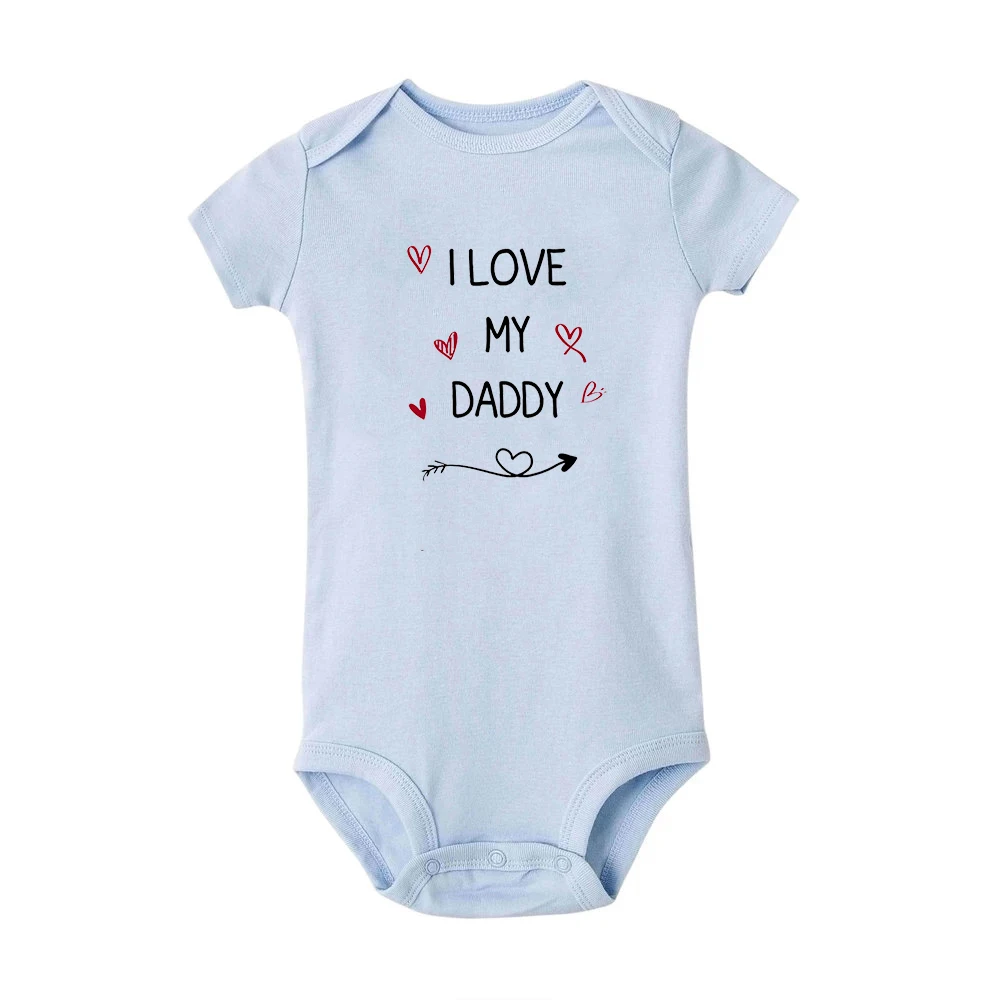 I Love My Daddy Toddler Boys Girls Summer Short Sleeve Bodysuit Gender Neutral Baby Romper Infant Clothes Father\'s Day Best Gift