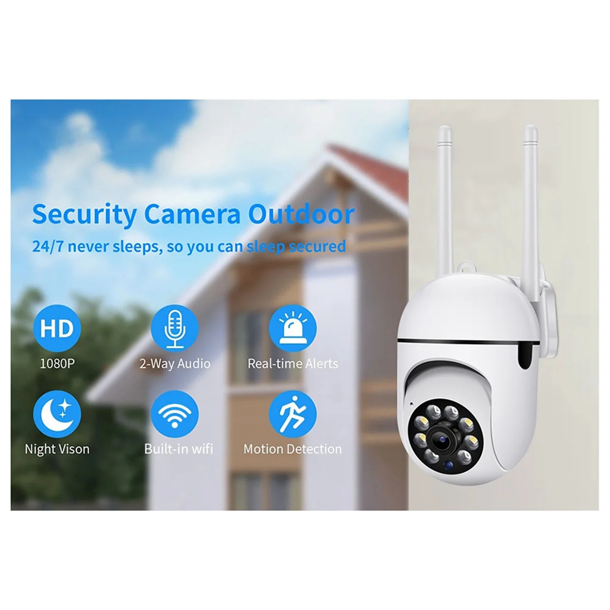 A14M 4X, cámaras WiFi de 2,4 GHz para seguridad en el hogar, cámaras de vigilancia domo 1080P 360 °   Ver, 2 vías