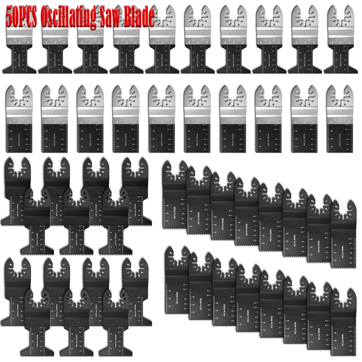 

50 шт. осциллирующие пилы, биметаллические дуговые края, многофункциональное пильное полотно, режущее полотно для резки дерева/металла/пластика, ремонт