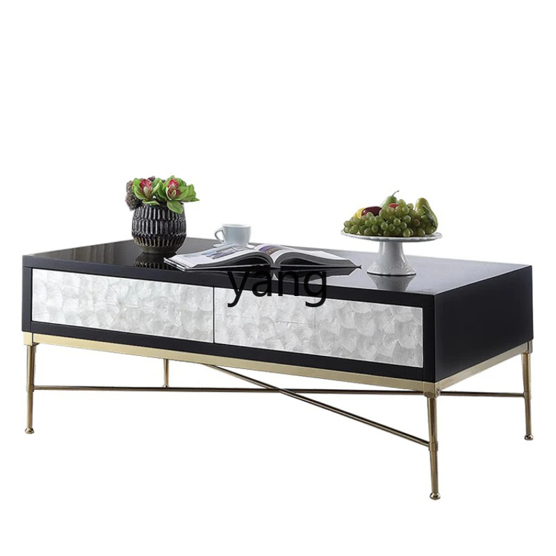 

LTT Light Luxury and Simplicity Post-Modern Coffee Table Living Room Small Apartment Stainless Steel Furniture