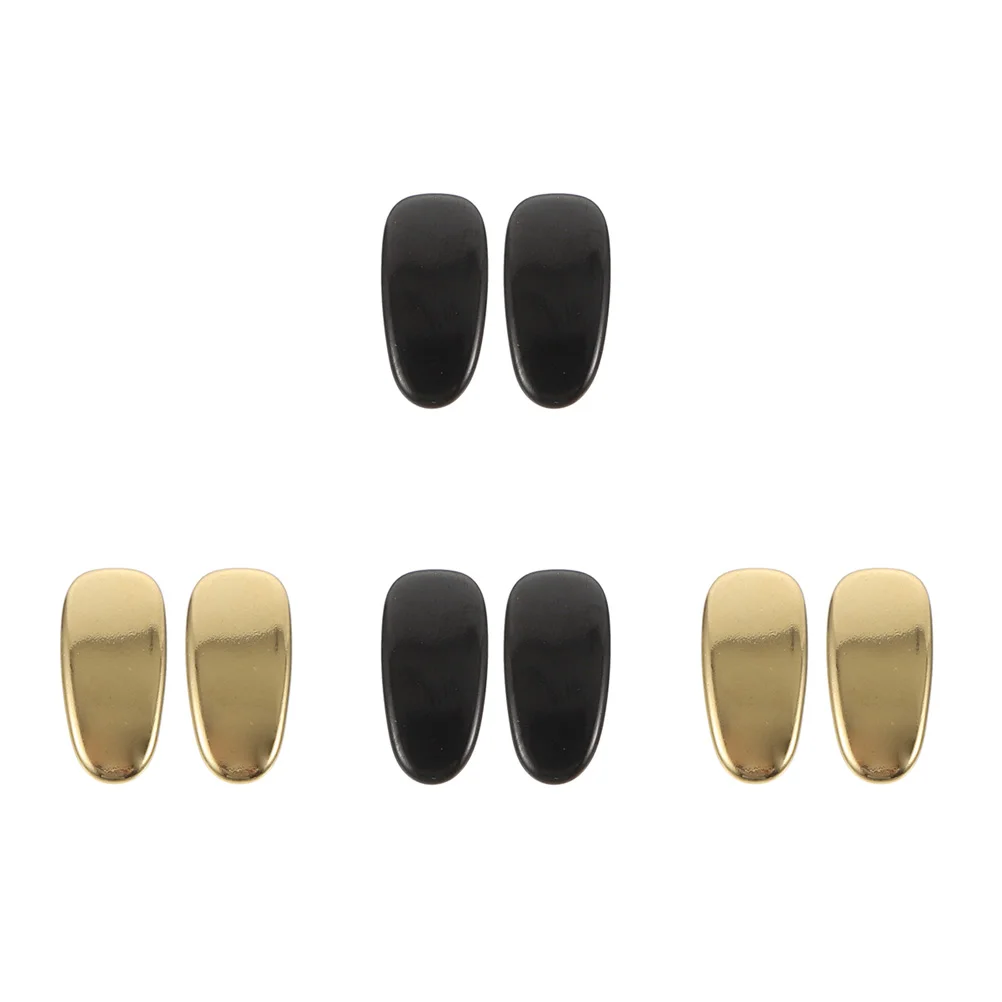 

8pcs Titanium Nose Pads Non slip Black Sunglasses Eyeglasses Supplies Comfortable Fit Glasses Accessories Metal Nose Pieces Long