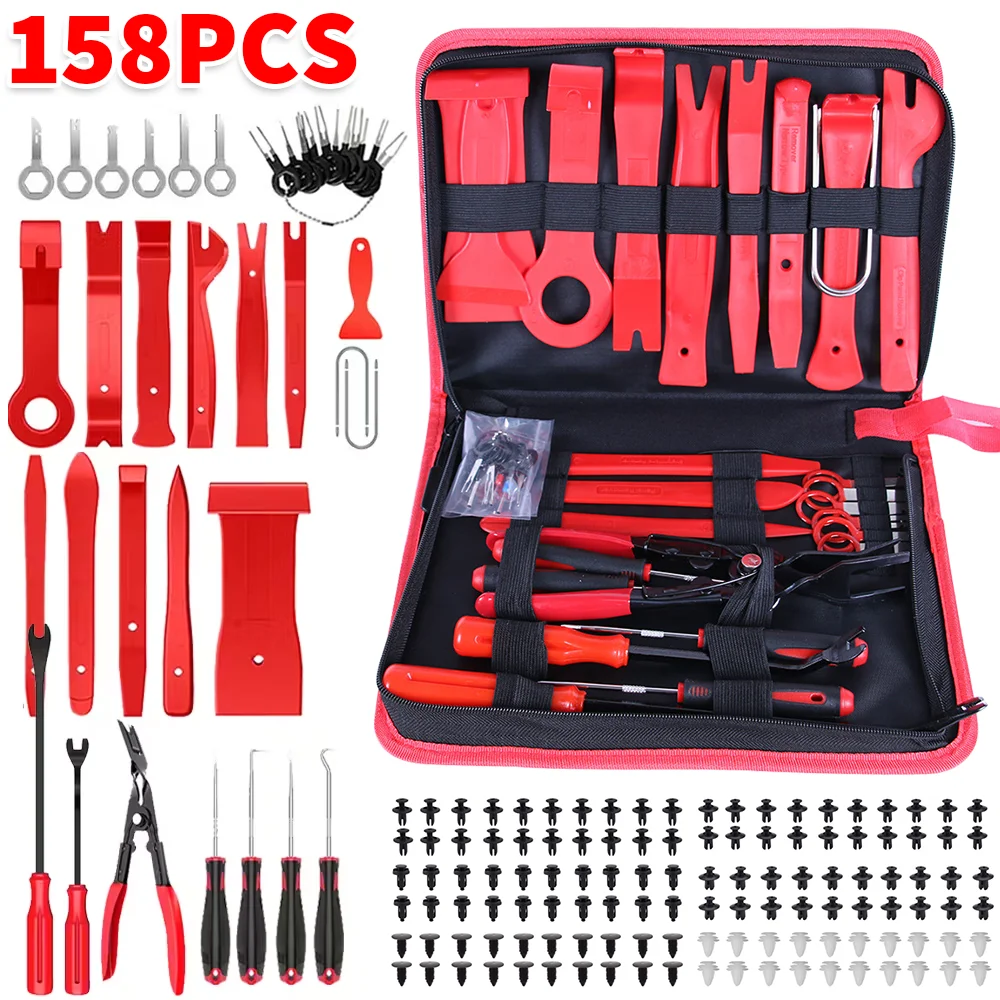 Kit de desmontaje de interiores de coche, herramienta de extracción de molduras, kit de palancas, herramienta para paneles de coche, herramienta de extracción de estéreo, herramientas manuales de desmontaje para automóviles