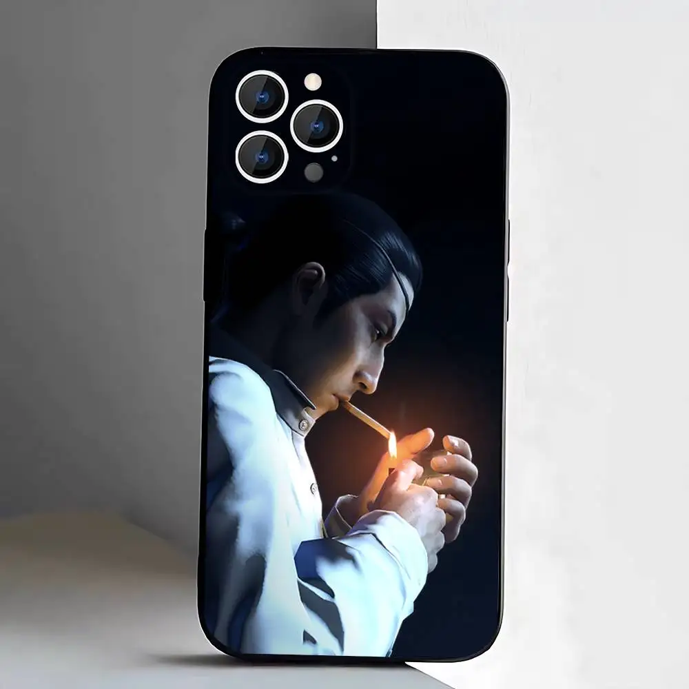 حافظة هاتف لهاتف آيفون 17,16,15,14,13,12,11,Pro,XS,Max,XR,Plus,E,SE4,Mini Yakuza 0 Game غطاء ناعم أسود