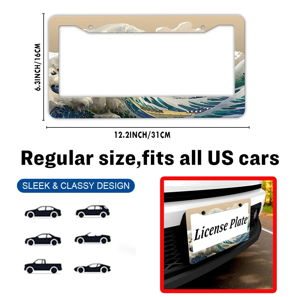 عباد الشمس الأصفر - ألومنيوم مطبوع 2 - إطار لوحة ترخيص مع مجموعة براغي: مبتكرة، ممتعة، هدية تزيين السيارة، 6 × 12 بوصة #2