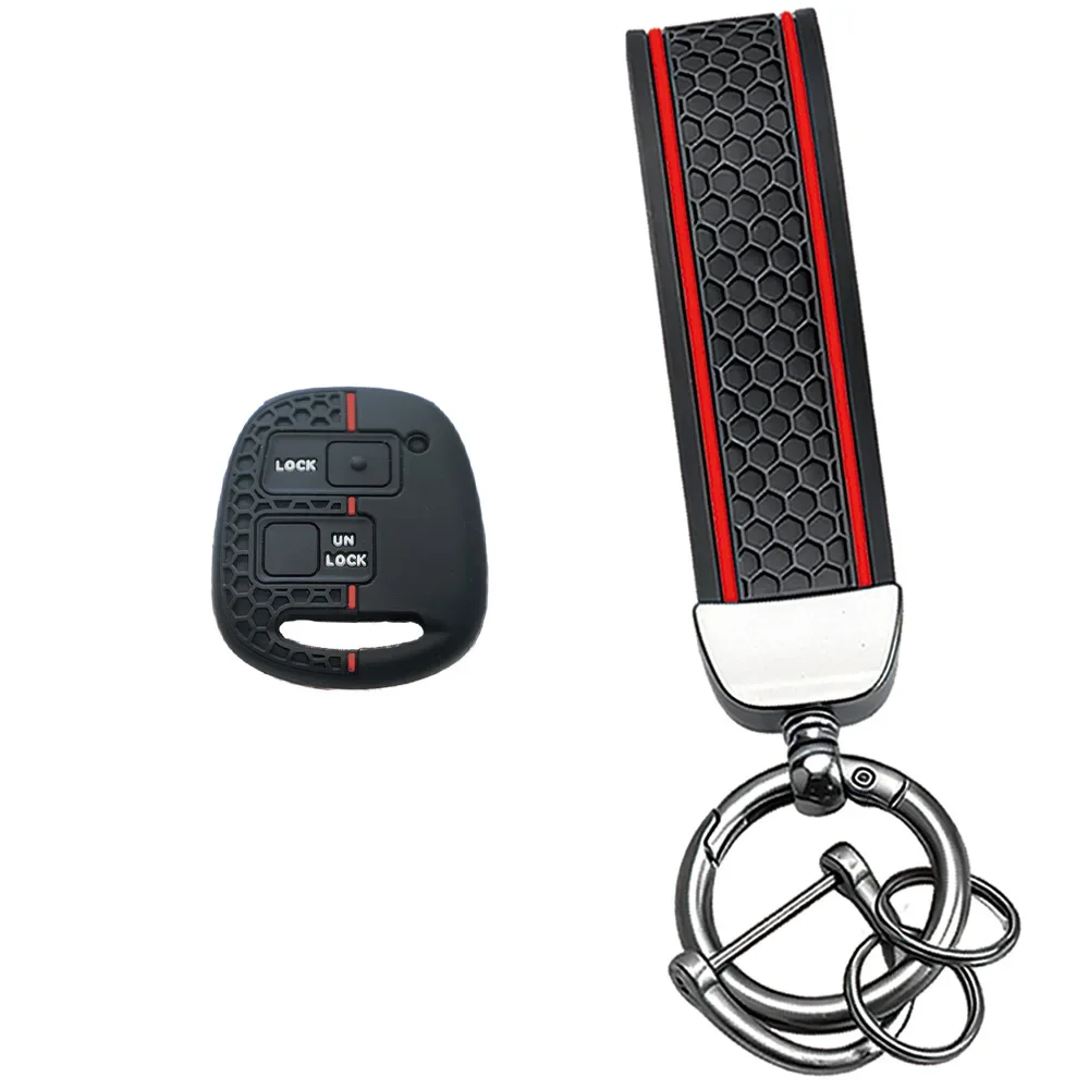 Curved Streamlined Hex Sleeve With Keychain For Toyota Corolla Land Cruiser Skin-friendly Smooth Portable Key Holder Case