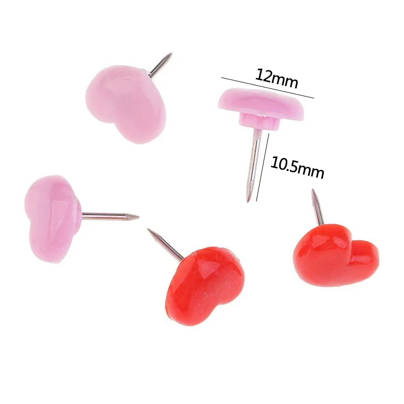 Plastic Sewing Pins Safety Push Pins Thumbtack Heart Shape Head Pins Straight Quilting Pins for Dressmaker DIY Dressmaking Tools